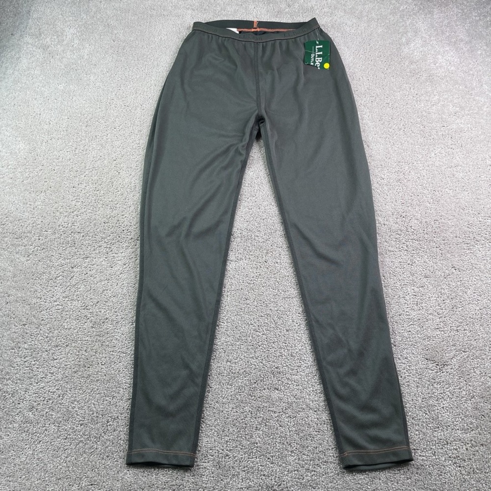 NEW LL Bean Pants Mens Small Gray Lightweight Base Layer Power Dry Leggings
